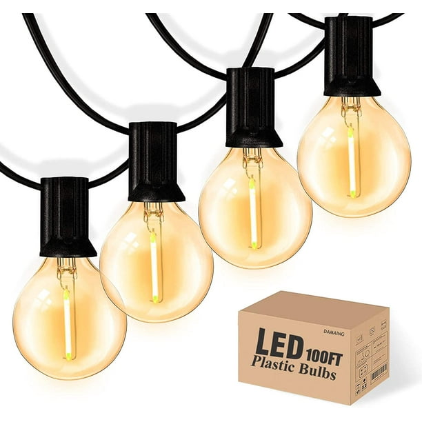 DAMAING Outdoor String Lights 100FT Globe String Lights with 52 Dimmable G40 Shatterproof LED Bulbs,Waterproof Connectable Patio Light String Lights for Backyard Hanging Lights,2700K Warm Glow DAMAING Outdoor String Lights 100FT Globe String Lights with 52 Dimmable G40 Shatterproof LED Bulbs,Waterproof Connectable Patio Light String Lights for Backyard Hanging Lights,2700K Warm Glow